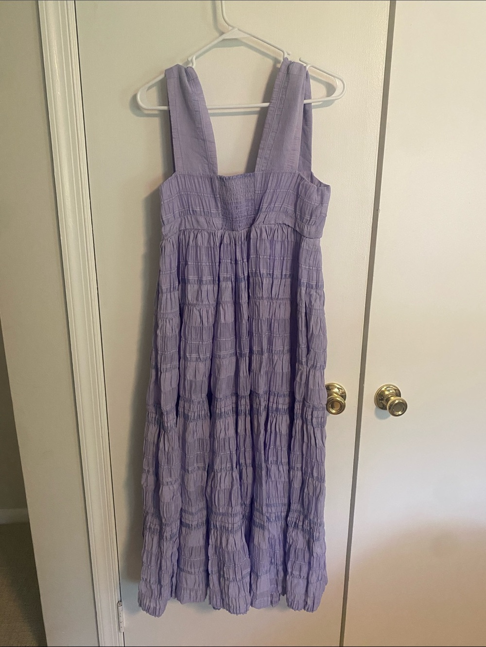 Lilac Tiered Smocked Midi Dress - Picture 2 of 7